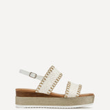 Willow White & Gold Crochet Flatform Sandals