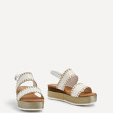 Willow White & Gold Crochet Flatform Sandals