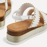 Willow White & Gold Crochet Flatform Sandals