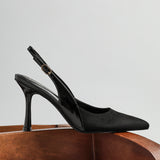 Wink Black Faux Suede Two Tone Court Heels