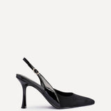 Wink Black Faux Suede Two Tone Court Heels