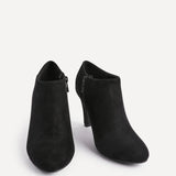 Wise Black Low-Cut Heeled Boots