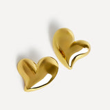 Wish Gold Wave Heart Stud Earrings