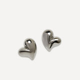 Wish Silver Wave Heart Stud Earrings