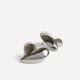 Wish Silver Wave Heart Stud Earrings
