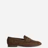 Wren Wide Fit Brown Suede Leather Penny Style Loafers