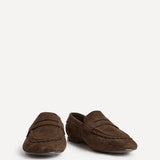 Wren Wide Fit Brown Suede Leather Penny Style Loafers