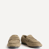 Wren Wide Fit Taupe Suede Leather Penny Style Loafers