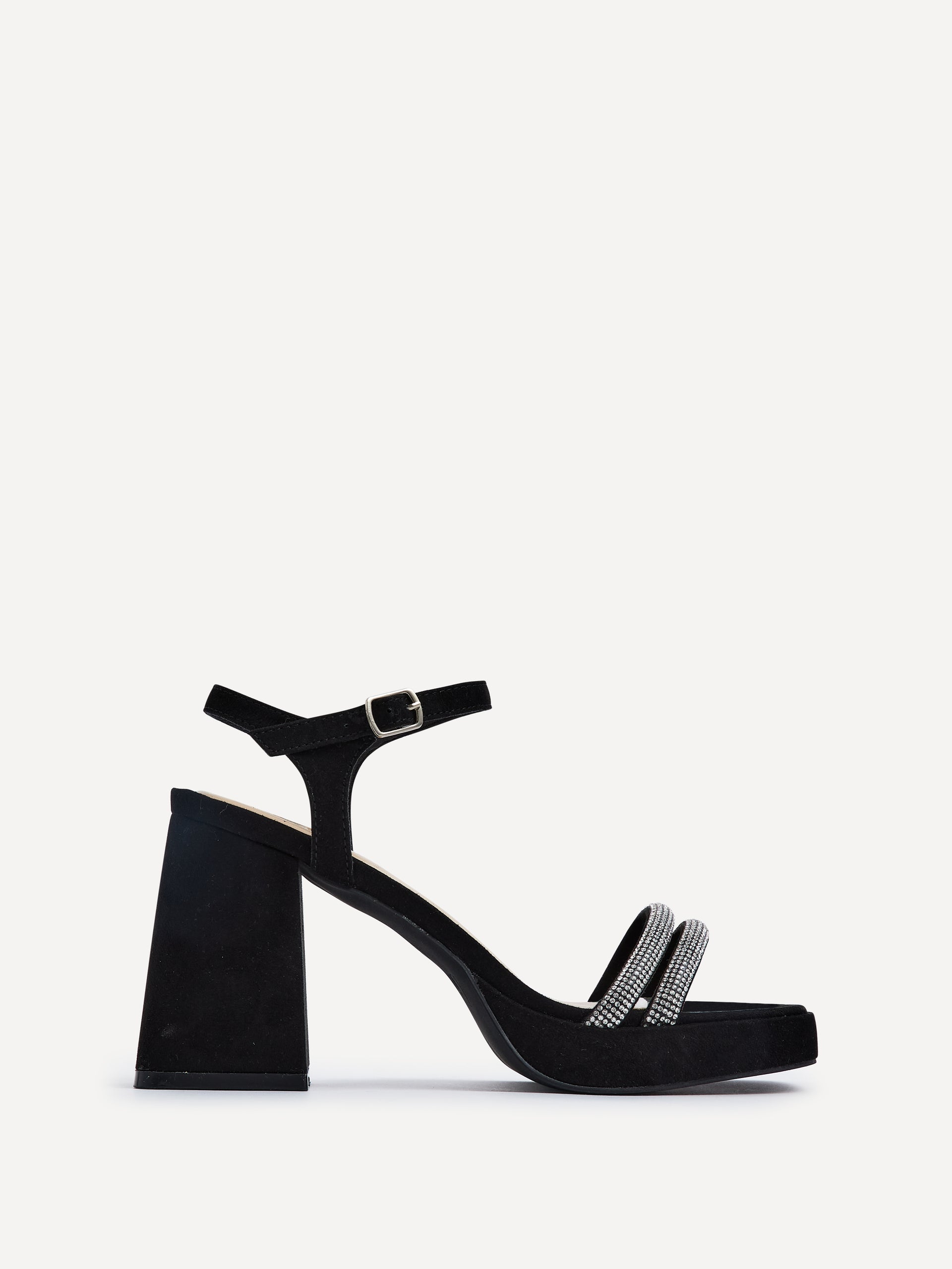 Xandra Faux Suede Diamante Platform Heels