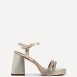 Xandra Gold Diamante Platform Heels