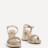 Xandra Gold Diamante Platform Heels