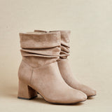 Zayda Wide Fit Mocha Heeled Ankle Boots