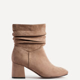 Zayda Wide Fit Mocha Heeled Ankle Boots
