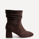 Zayda Wide Fit Brown Heeled Ankle Boots