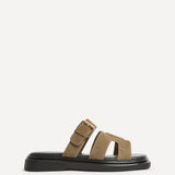 Zella Taupe Faux Suede Sandals
