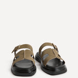 Zella Taupe Faux Suede Sandals