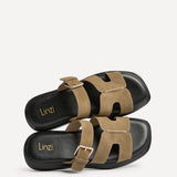 Zella Taupe Faux Suede Sandals