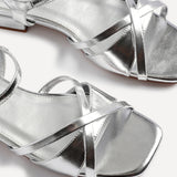 Zenna Silver Strappy Low Sandals