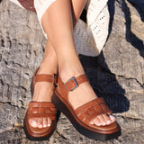 Zuri Tan Flatform Sandals