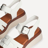 Zuri White Flatform Sandals