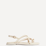 Zyra Ivory Toe Ring Flat Sandals
