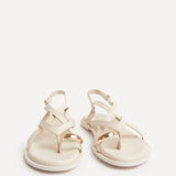 Zyra Ivory Toe Ring Flat Sandals