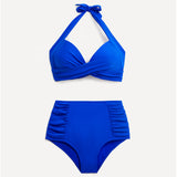 Amalfi Blue High Waisted Tummy Control Bikini