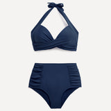 Amalfi Navy High Waisted Tummy Control Bikini