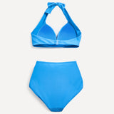 Amalfi Light Blue High Waisted Tummy Control Bikini