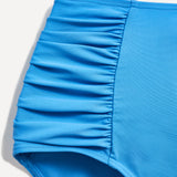 Amalfi Light Blue High Waisted Tummy Control Bikini