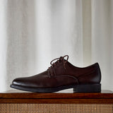 Angelo Mens Brown Faux Leather Lace-Up Shoes