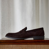 Aurelio Mens Brown Faux Suede Penny Loafers