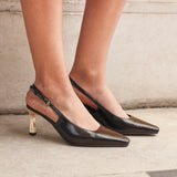 Avani Brown Faux Leather Court Heels