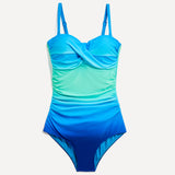 Capri Blue Tie Dye Tummy Control Swimsuit