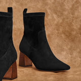 Francisco Black Heeled Ankle Boots