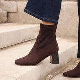 Francisco Brown Heeled Ankle Boots