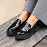 Lesson Black Patent Chunky Loafers
