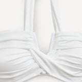 Palma White Bandeau High Waisted Bikini