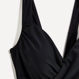 Sorrento Black Draped Swimsuit