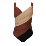 Sorrento Muted Colour Block Draped Swimsuit