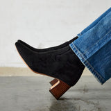 Francisco Black Heeled Ankle Boots
