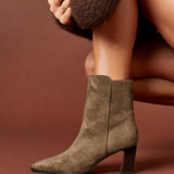 Thorn Brown Block Heeled Ankle Boots
