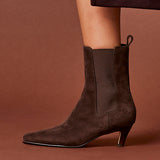 Ritual Brown Kitten Heel Chelsea Boots