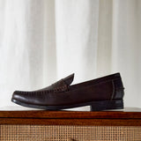 Tommaso Mens Brown Faux Leather Loafers