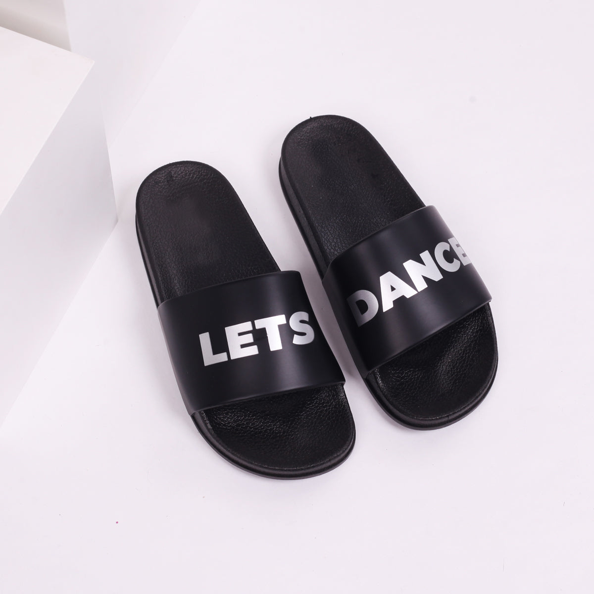 Black Lets Dance Printed Sliders – Linzi