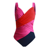 Sorrento Bright Colour Block Draped Swimsuit